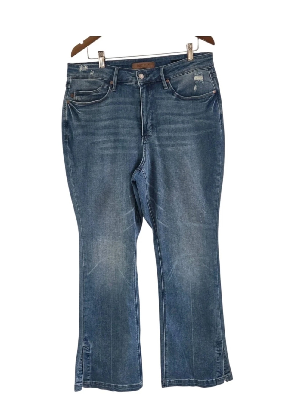 Judy Blue High Waist Tummy Control Side Slit Slim Bootcut Jeans Womens Size 18W
